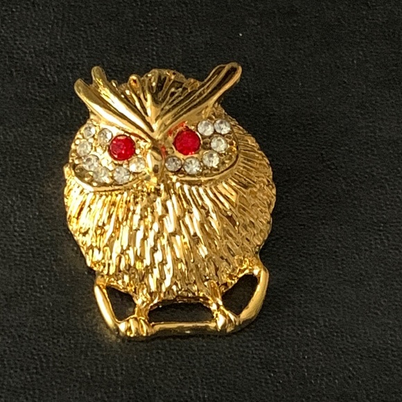 Jewelry - NWOT - Gold Tone Vintage Owl Broach.